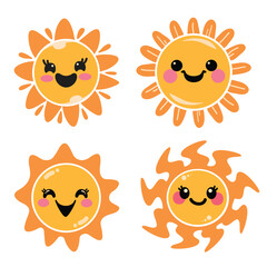 Funny Cartoon Sun Vector Illustration