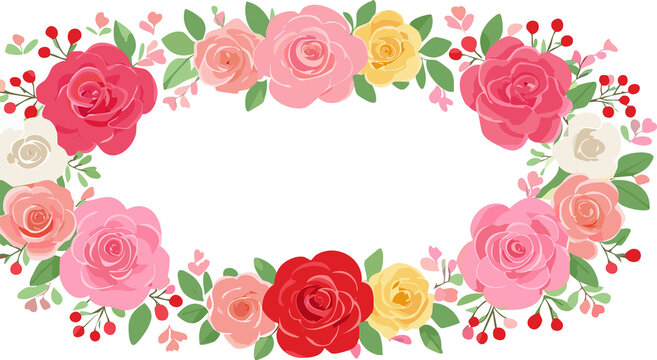 rose floers frame isolated AI generative