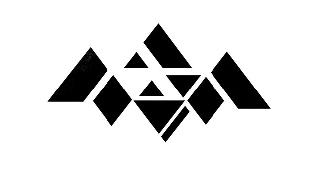 3w black and white stark geometric minimalism border transparant background