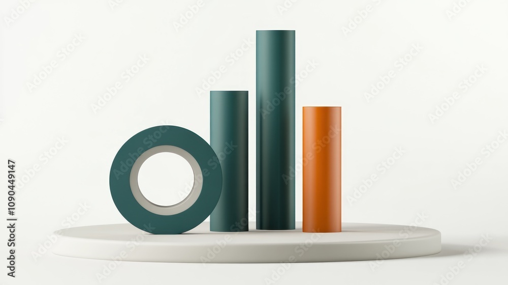 Aufkleber Abstract geometric shapes in a minimalist setting, representing data visualization or growth.