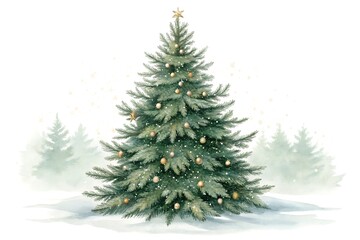 Fototapeta premium christmas tree with snow