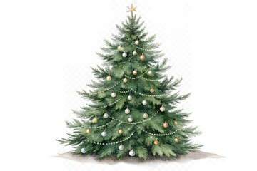 Fototapeta premium christmas tree isolated on white