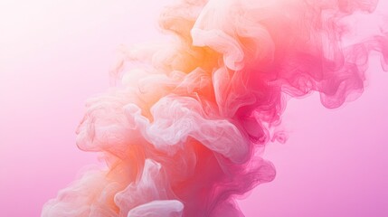 Fototapeta premium Abstract colorful smoke swirling in soft hues of pink and orange.