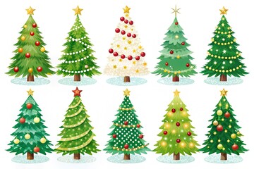 Fototapeta premium christmas tree set