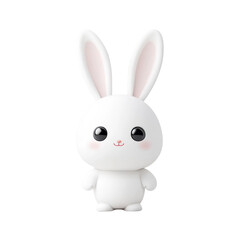 Fototapeta premium Adorable Cartoon Bunny Character with Big Eyes and Soft Features, Perfect for Children's Products, Illustrations, and Fun Designs in Bright and Playful Style