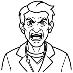 Obraz premium angry male doctor illustration