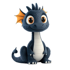 Adorable Cartoon Dragon Character with Big Eyes and Colorful Spikes Perfect for Children's Illustrations and Fantasy Themes