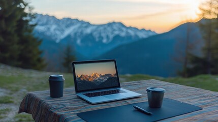 Work from anywhere setups, showcasing how digital nomads balance productivity with exploration