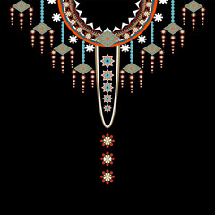 Geometric necklace pattern embroidery style