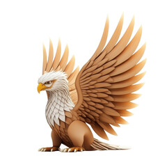 Obraz premium Majestic Stylized Eagle with Outspread Wings in Vibrant Colorful Design, Symbolizing Power, Freedom, and Nature's Grace, Ideal for Use in Various Creative Projects