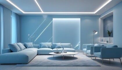 Photo interior modern design room 3d illustration