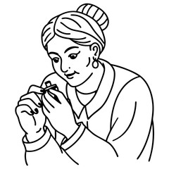 applying nail polish illustration