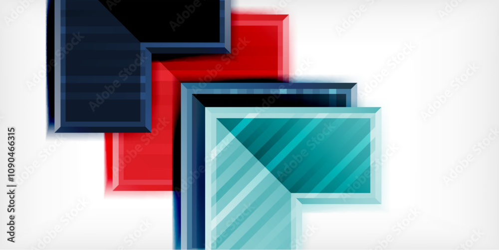 Poster Arrow symbols created with 3d effects and line texture geometric abstract background