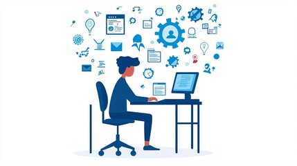 cyberbullying + harassment + support, an empathetic mentor guiding a young person through a virtual recovery journey, uplifting tones