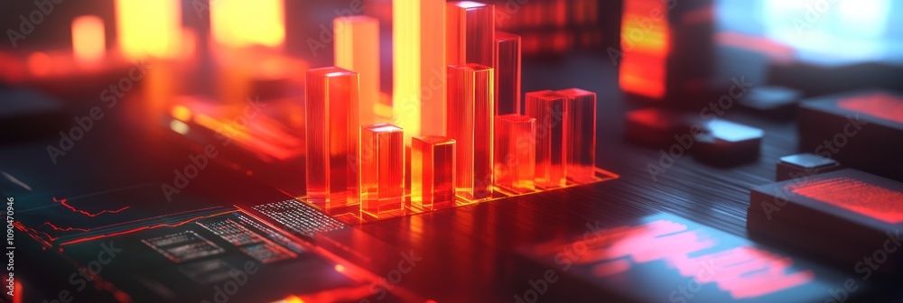 Aufkleber Abstract representation of a digital circuit with glowing elements.