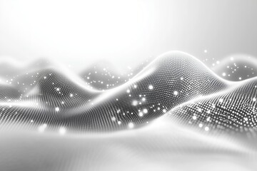 Points and lines forming a digital backdrop with glowing grey plexus elements and big data connections in a 3D design