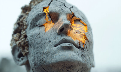 AGI Futuristic sculpture with glowing patterns