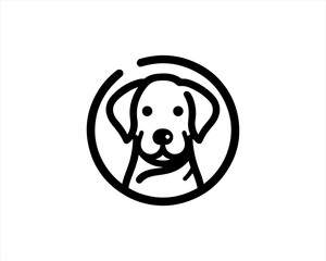 Circle Dog Logo Design Vector illustration.. © Mamun360