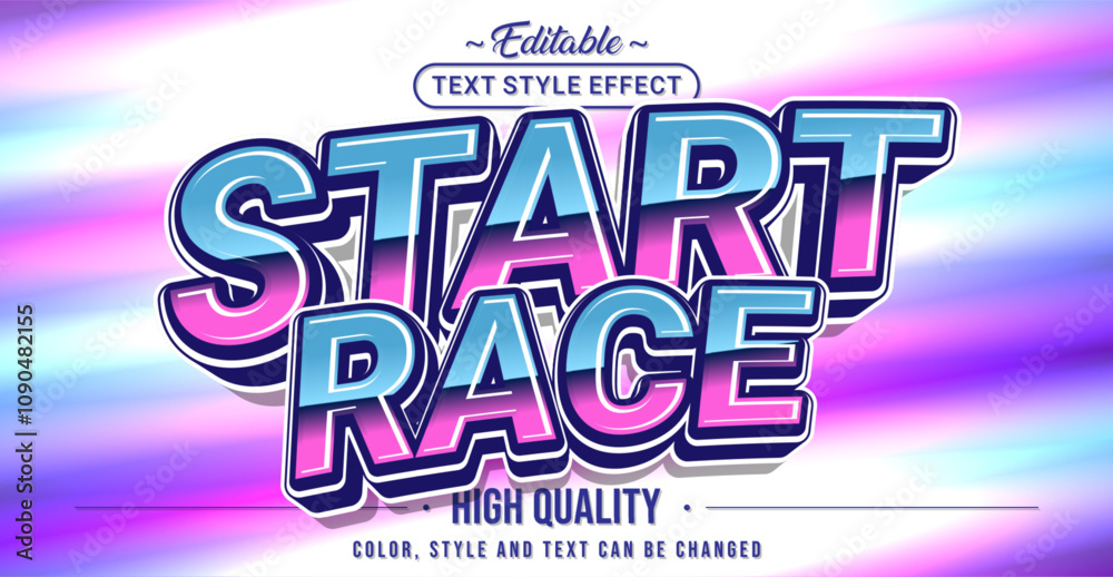 Aufkleber Editable text style effect - Start Race text style theme.