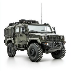 Obraz premium Military-style off-road vehicle designed for rugged terrain and tactical operations.