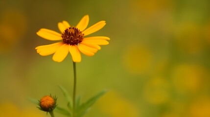 Yellow Wildflower Blooming In A Field Of Flowers