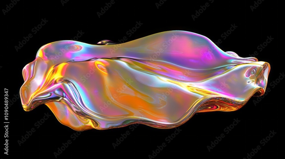 Aufkleber A colorful, shiny object with a wave-like shape