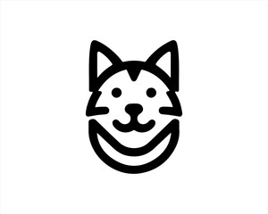 Dog logo design vector illustration. Black and white dog logo template