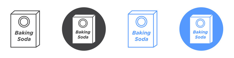 Baking soda icon flat line symbol set.