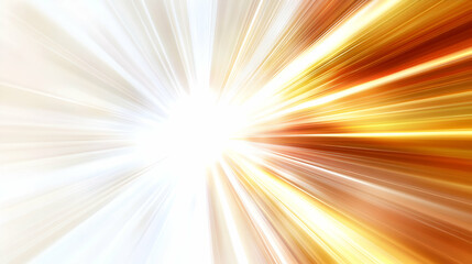 Obraz premium Abstract Radiating Light Burst Background: Golden and White Rays Emanating from Bright Center, Dynamic Energy and Speed Illustration