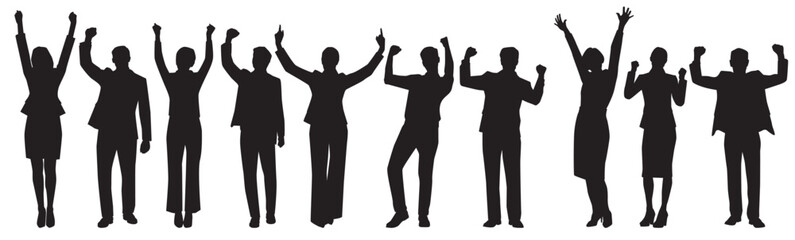 Fototapeta premium set of silhouettes of business people success 