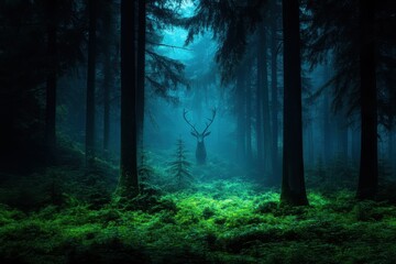 Fototapeta premium Dense forest biome teeming with life, showcasing nature's resourcefulness and ecological diversity.