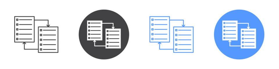 Compare icon flat line symbol set.