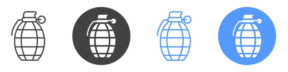 Obraz premium Hand grenade icon flat line symbol set.