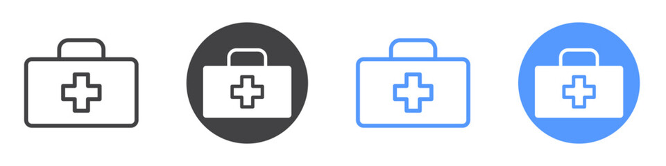 Obraz premium Medical aid kit icon flat line symbol set.