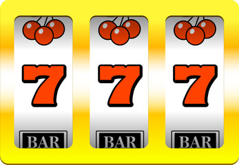 【フレームのみ】スロットマシンのイラスト 質感あり 7揃い