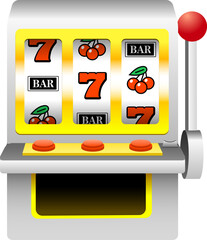 スロットマシンのイラスト 質感あり はずれ