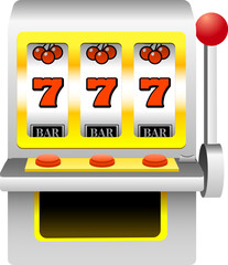 スロットマシンのイラスト 質感あり 7揃い