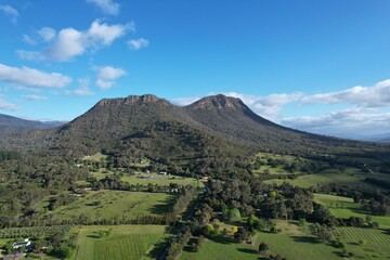 Aerial photo of Cathedral Mountain near Alexandra Victoria Australia