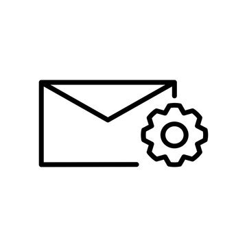 recommend clip art: mail configuration, message settings, preferences, with gear icon in transparent background
