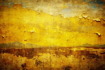 Distressed Yellow Overlay with Random Pattern and Gradient Background for Textured and Weathered Landscape Photography Ideal for Banners, Designs, and Wallpapers