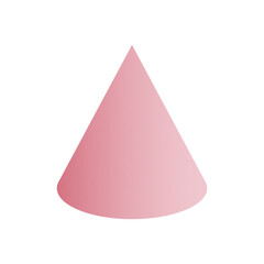 Fototapeta premium Vector cone with gradients and shadow for game, icon, package design, logo, mobile, ui, web, education. 3D cone shaped pyramid on a white background. Geometric figures for your design.