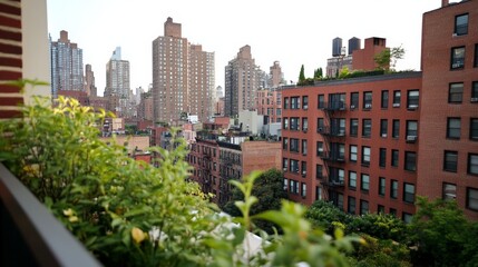 Fototapeta premium Morning Light Over Urban Gardens and Greenery