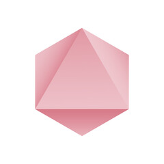 Octahedron vector illustration on a white background with a gradient for games, icons, packaging designs, logo, mobile, ui, web. Platonic solid.