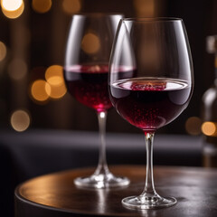 Naklejka premium Wein - Weingläser mit rubinrotem Inhalt