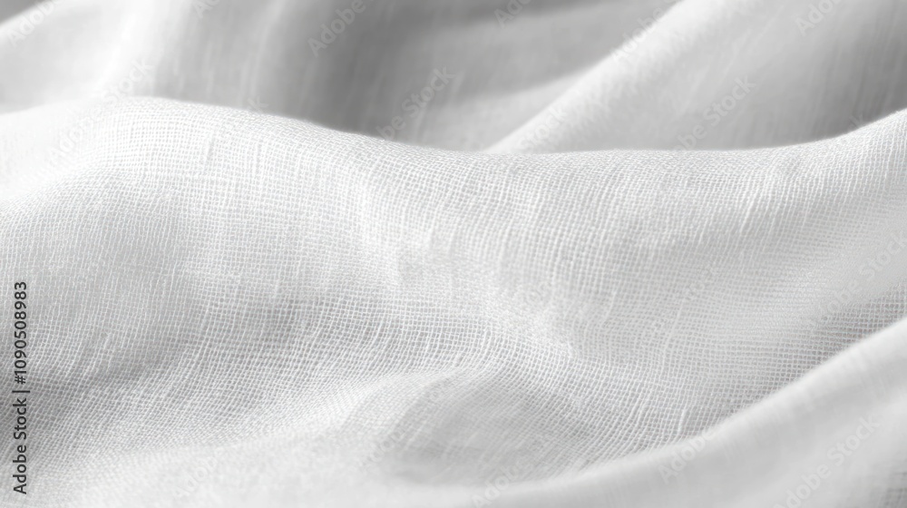 Poster A close-up view of soft, white fabric with subtle texture and draping.