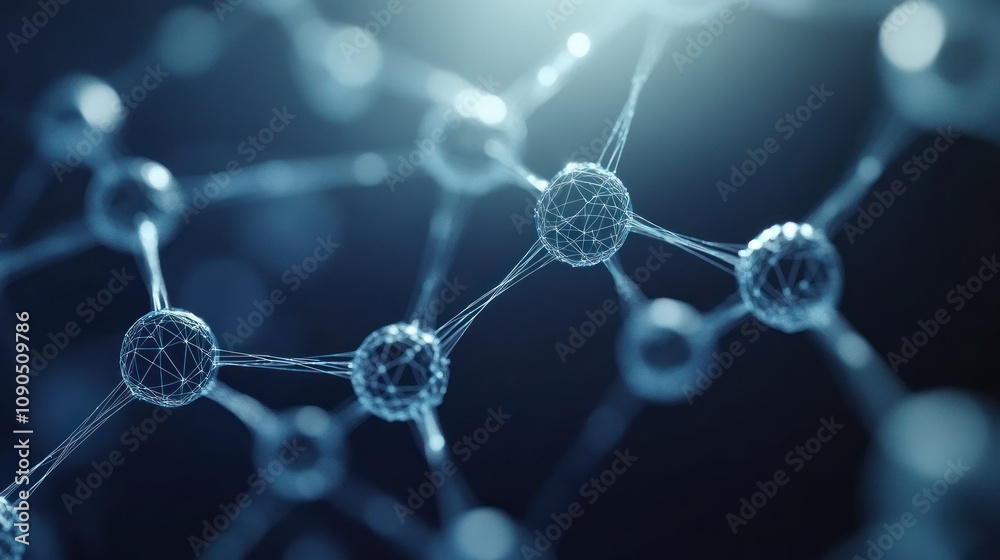 Poster Close-up view of molecular structures illustrating scientific concepts.