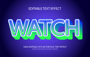 Fototapeta premium Watch editable text effect, 3D editable text template.