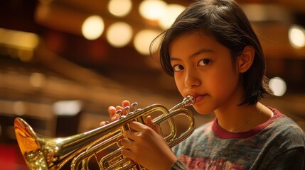Young Musician in Warm Rehearsal Setting
