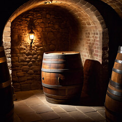 Wein - Stimmungsvolles Licht auf Weinf&auml;ssern