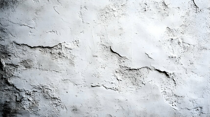 Fototapeta premium Distressed White Concrete Wall Texture with Cracks and Uneven Surface, Abstract Background for Design